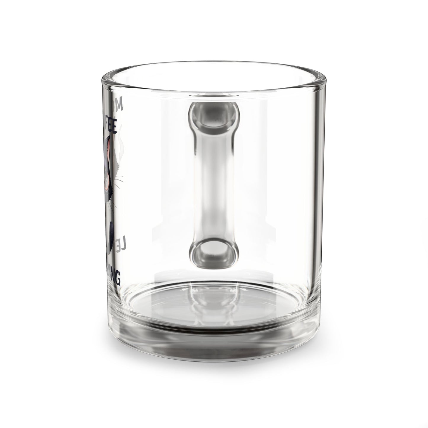 Funny Cat Glass Mug - 10oz, Perfect for Coffee Lovers