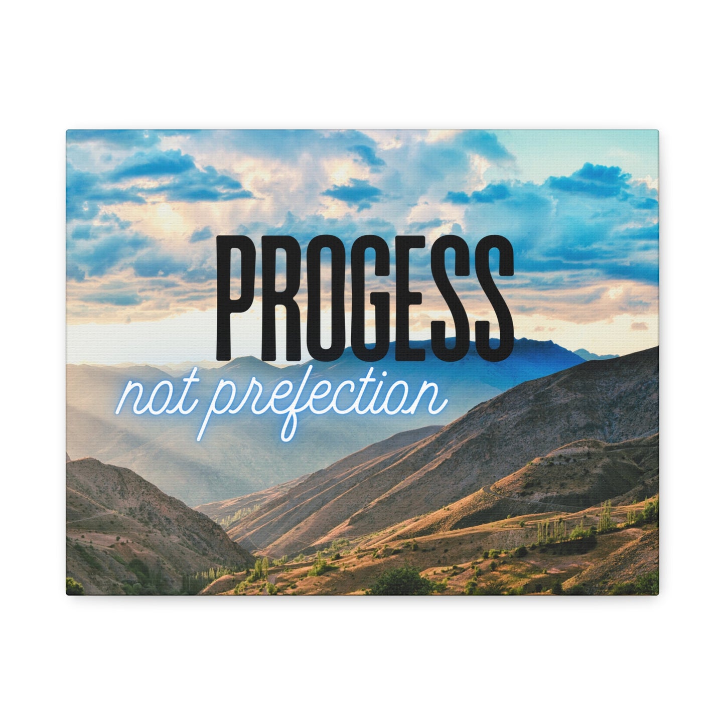 "Progress Not Perfection" – Motivational Wall Art Print – Inspirational Quote for Home, Office, or Studio Décor
