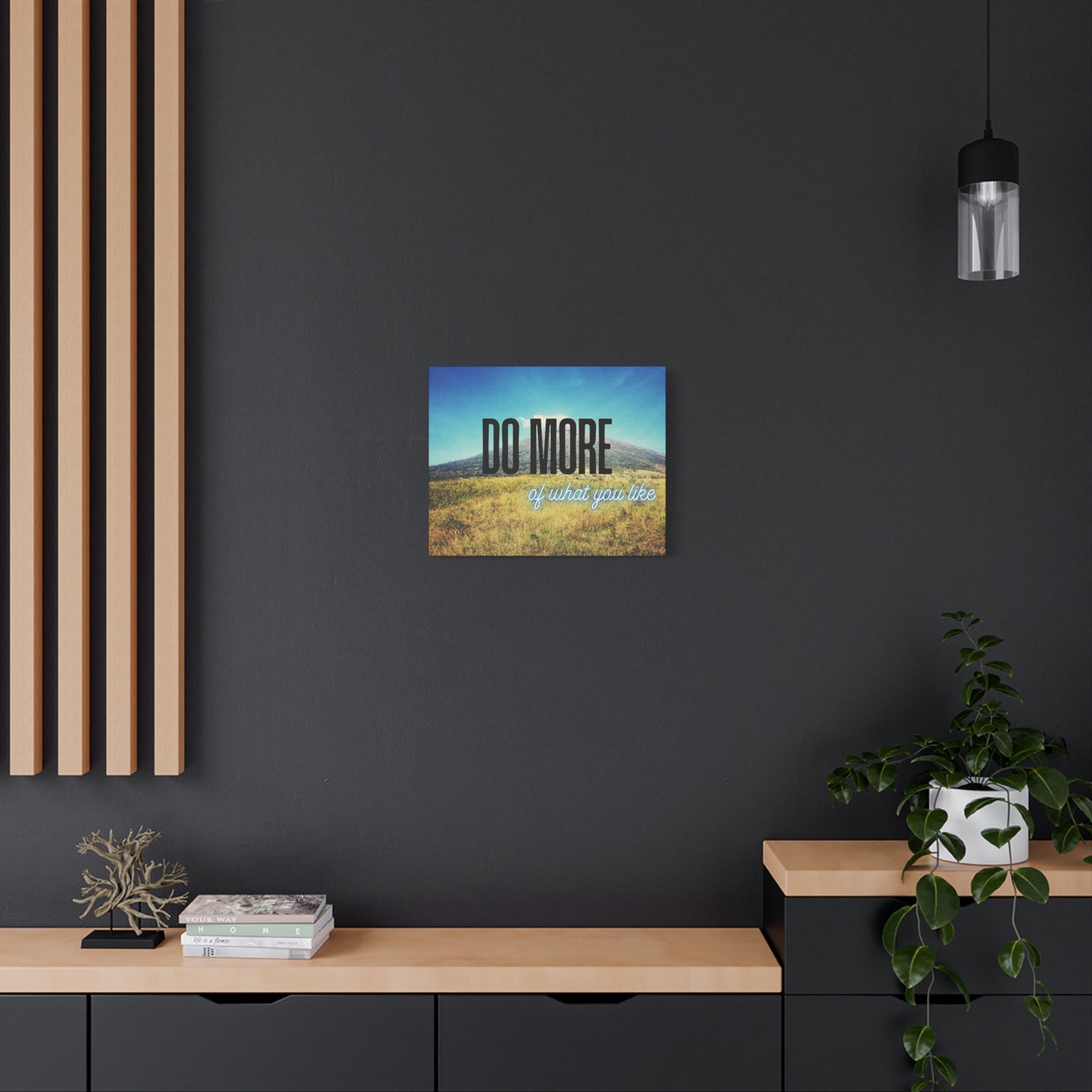 Inspirational Wall Art – Mountain Canvas Print with Quote 'Do More of What You Like' – Nature Decor for Home or Office