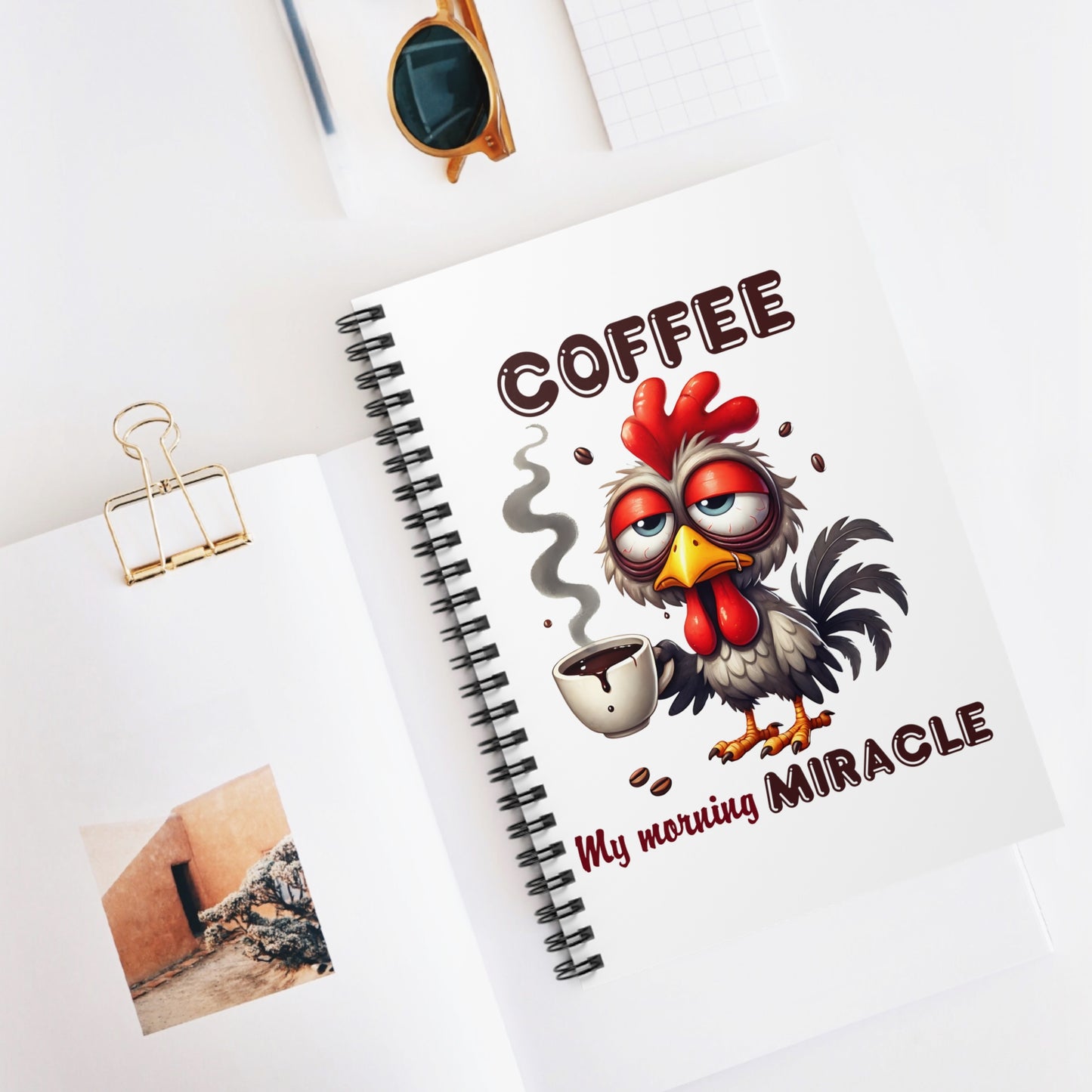 Funny Coffee Lover Spiral Notebook - My Morning Miracle