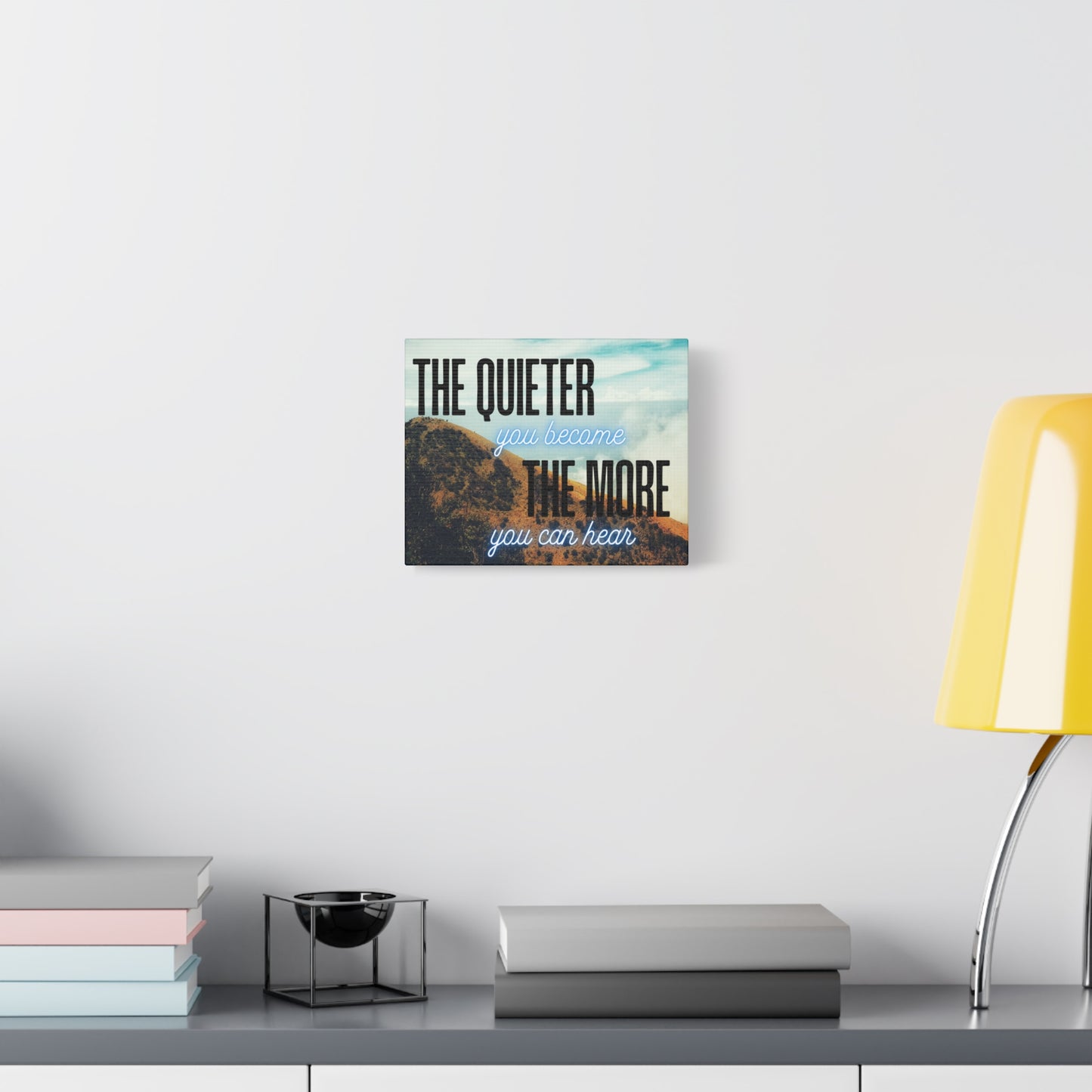Mindfulness Wall Art – Inspirational Quote Print “The Quieter You Become, The More You Can Hear” – Zen Decor for Meditation, Office, or Yoga Room