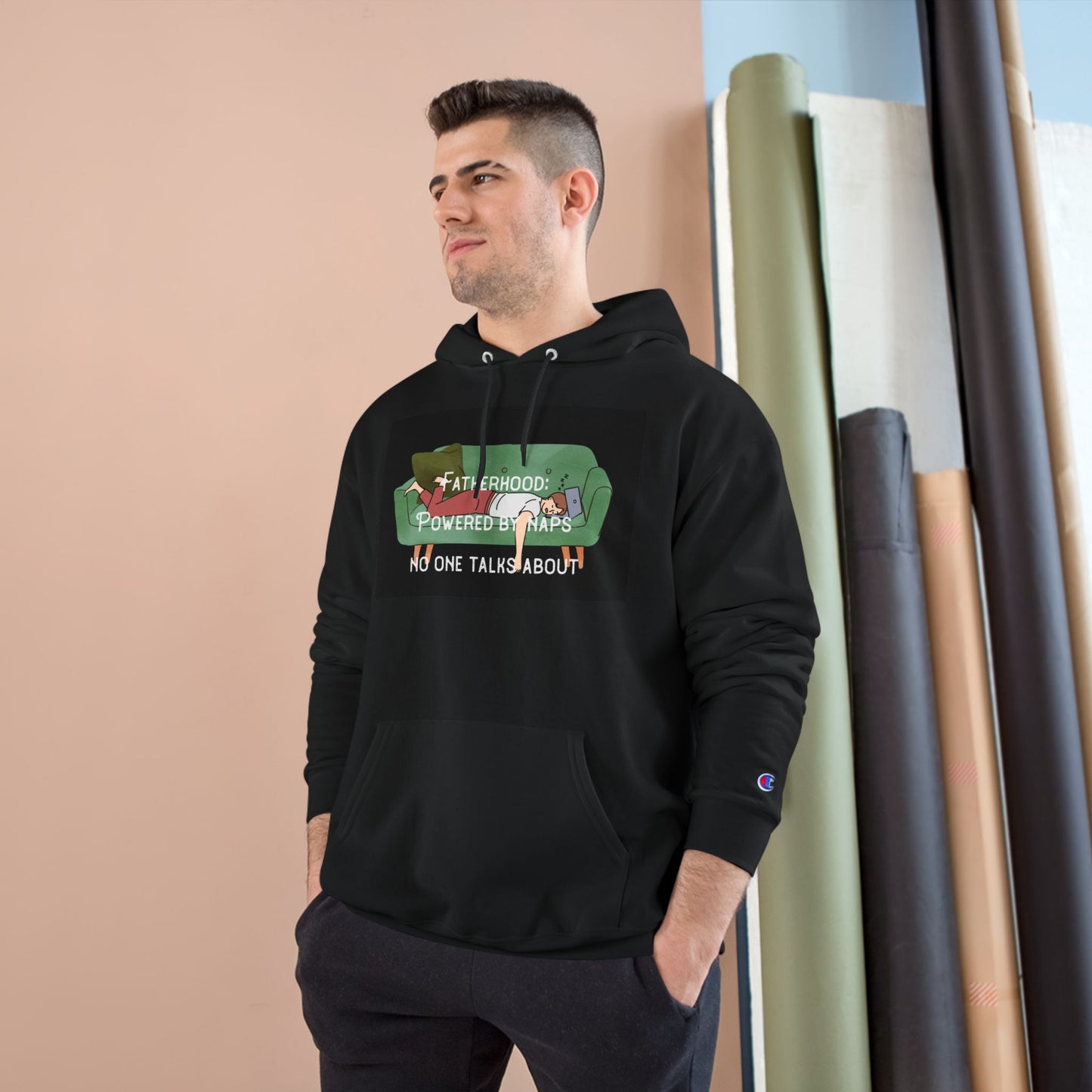 Champion Dad Hoodie – 'Fatherhood: Powered by Naps No One Talks About'" | Funny Father's Day Sweatshirt