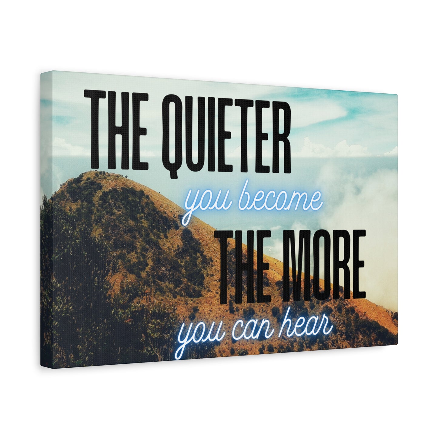Mindfulness Wall Art – Inspirational Quote Print “The Quieter You Become, The More You Can Hear” – Zen Decor for Meditation, Office, or Yoga Room