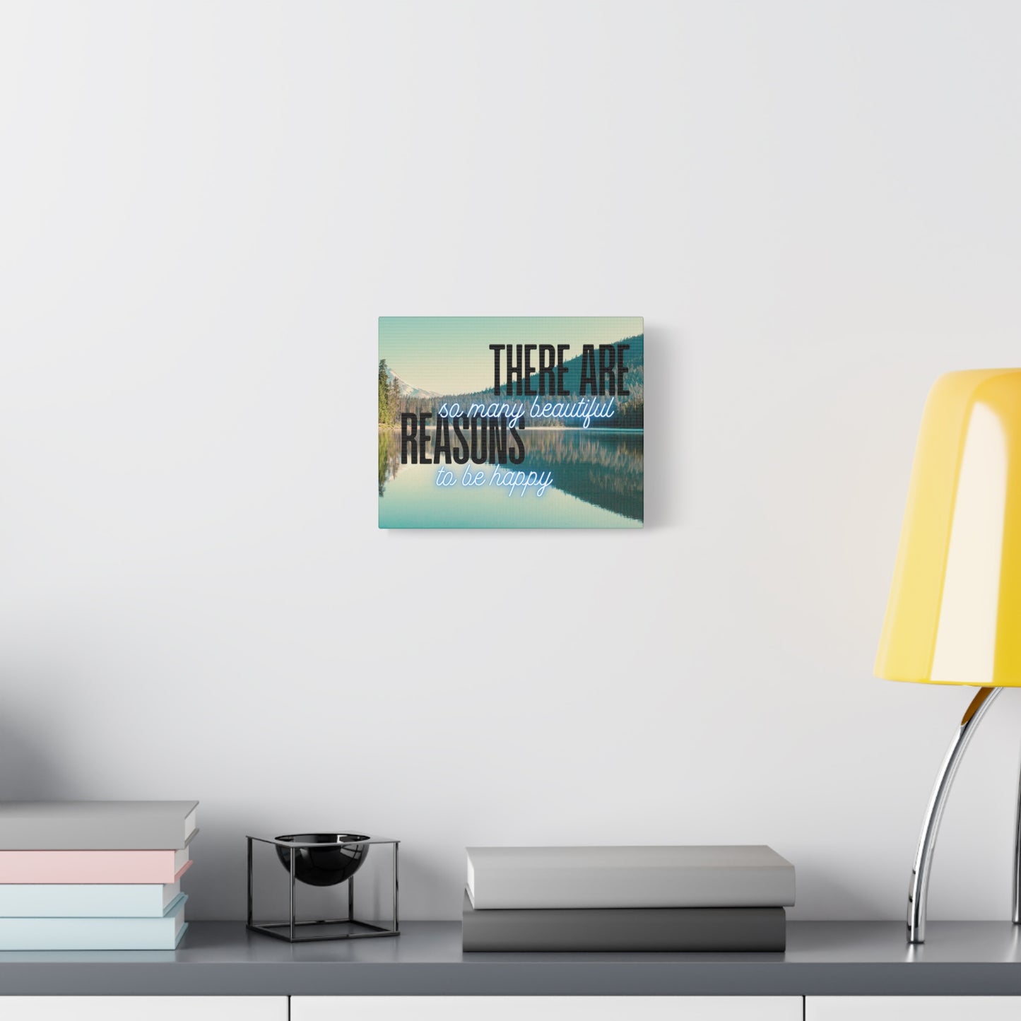Positive Quote Wall Art – “There Are So Many Beautiful Reasons to Be Happy” – Uplifting Canvas Print for Living Room, Bedroom, or Office Decor