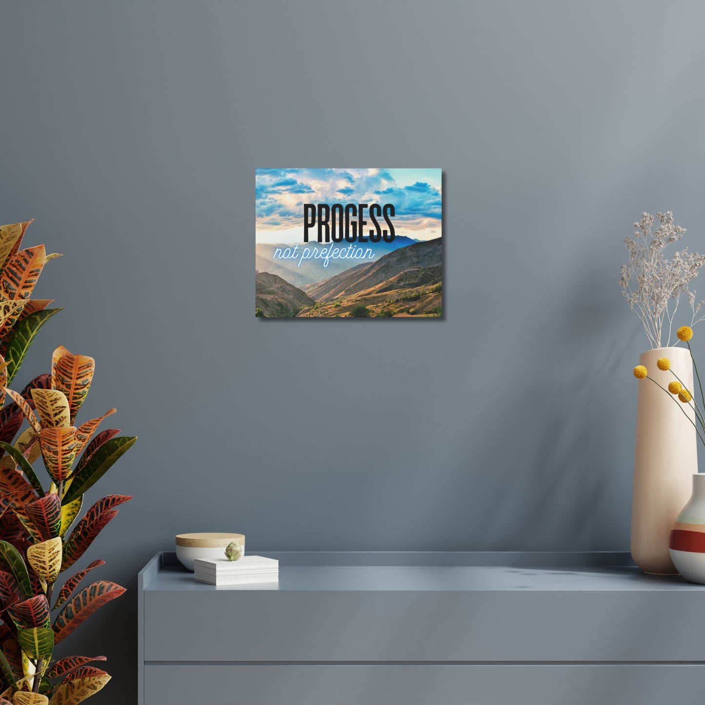 "Progress Not Perfection" – Motivational Wall Art Print – Inspirational Quote for Home, Office, or Studio Décor