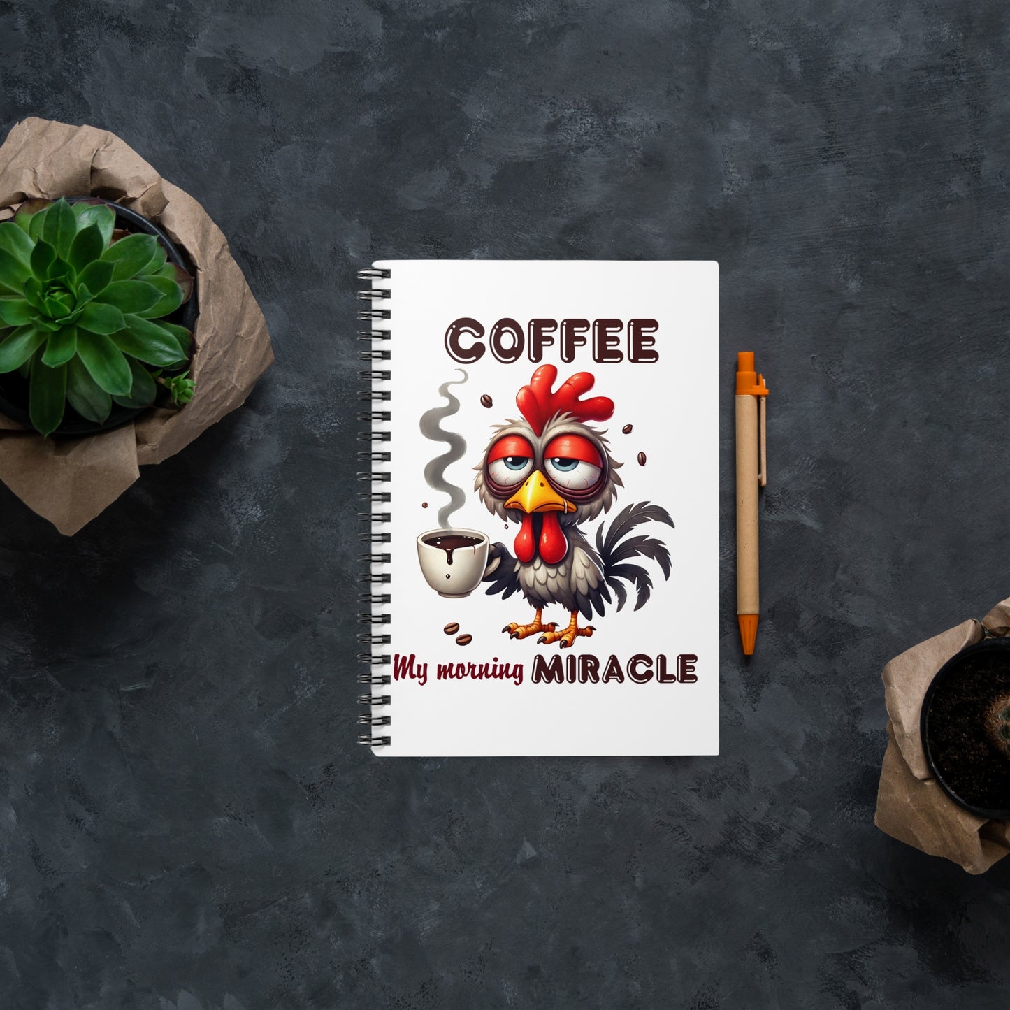 Funny Coffee Lover Spiral Notebook - My Morning Miracle