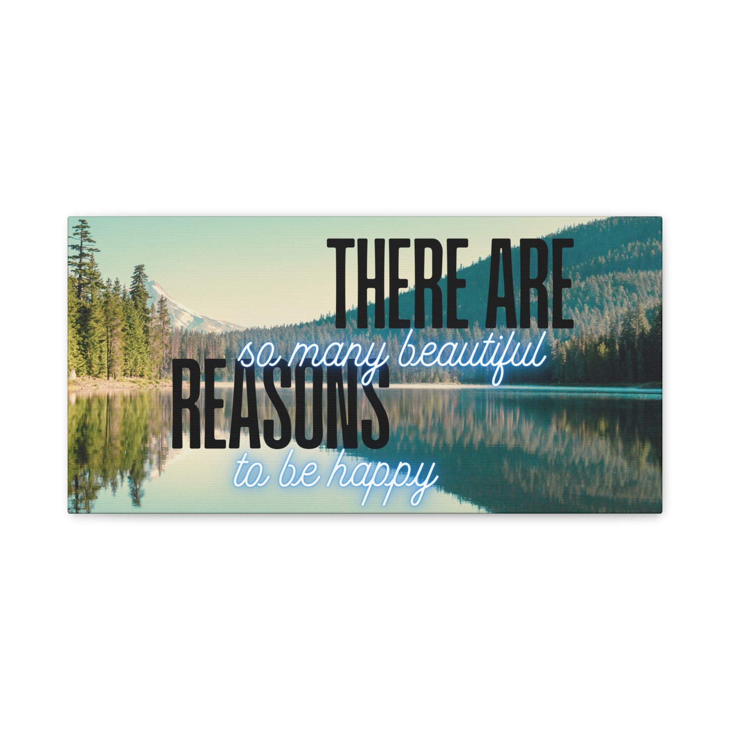 Positive Quote Wall Art – “There Are So Many Beautiful Reasons to Be Happy” – Uplifting Canvas Print for Living Room, Bedroom, or Office Decor