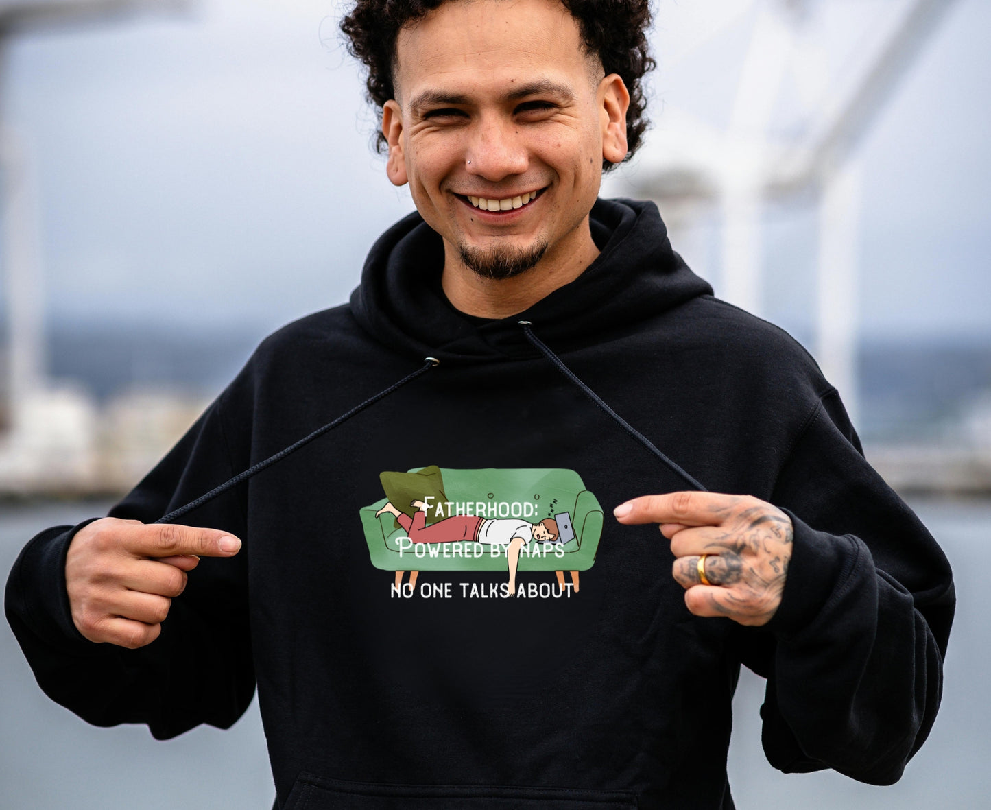 Champion Dad Hoodie – 'Fatherhood: Powered by Naps No One Talks About'" | Funny Father's Day Sweatshirt