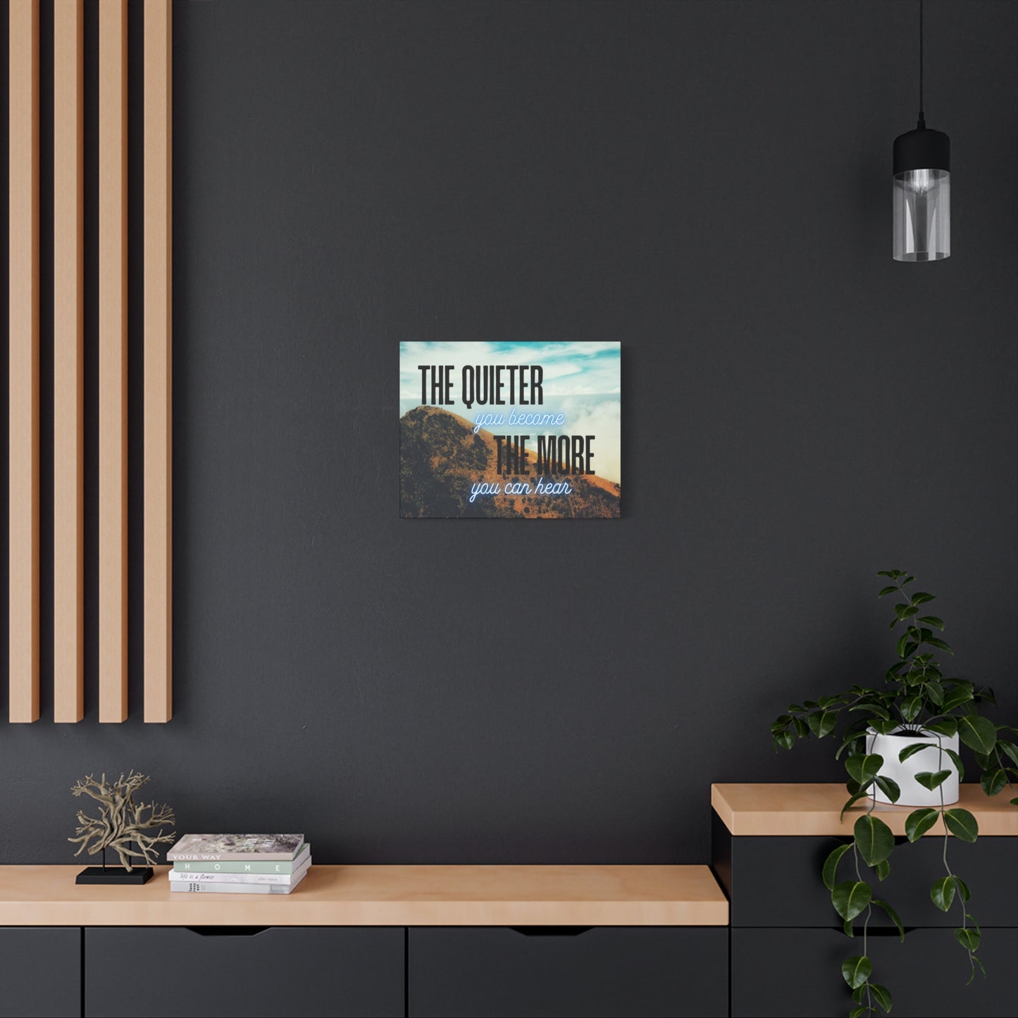 Mindfulness Wall Art – Inspirational Quote Print “The Quieter You Become, The More You Can Hear” – Zen Decor for Meditation, Office, or Yoga Room