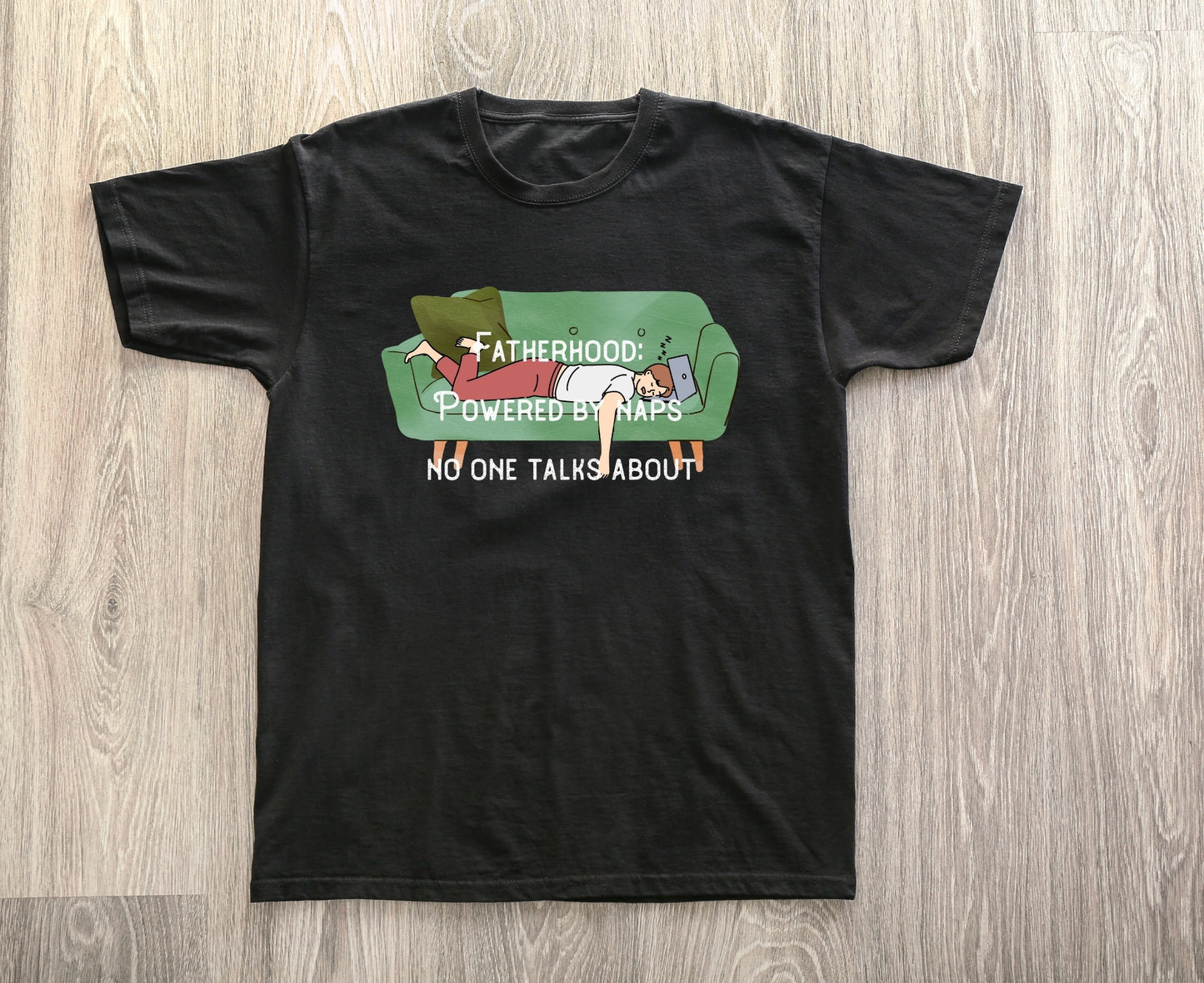 Funny Dad Moisture-Wicking T-Shirt – 'Fatherhood: Powered by Naps No One Talks About'" | Unisex Performance Tee