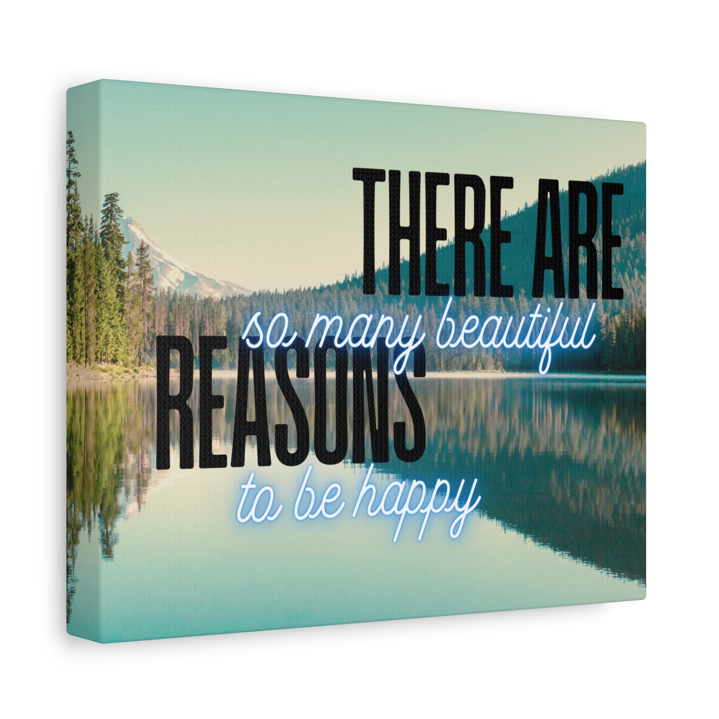 Positive Quote Wall Art – “There Are So Many Beautiful Reasons to Be Happy” – Uplifting Canvas Print for Living Room, Bedroom, or Office Decor