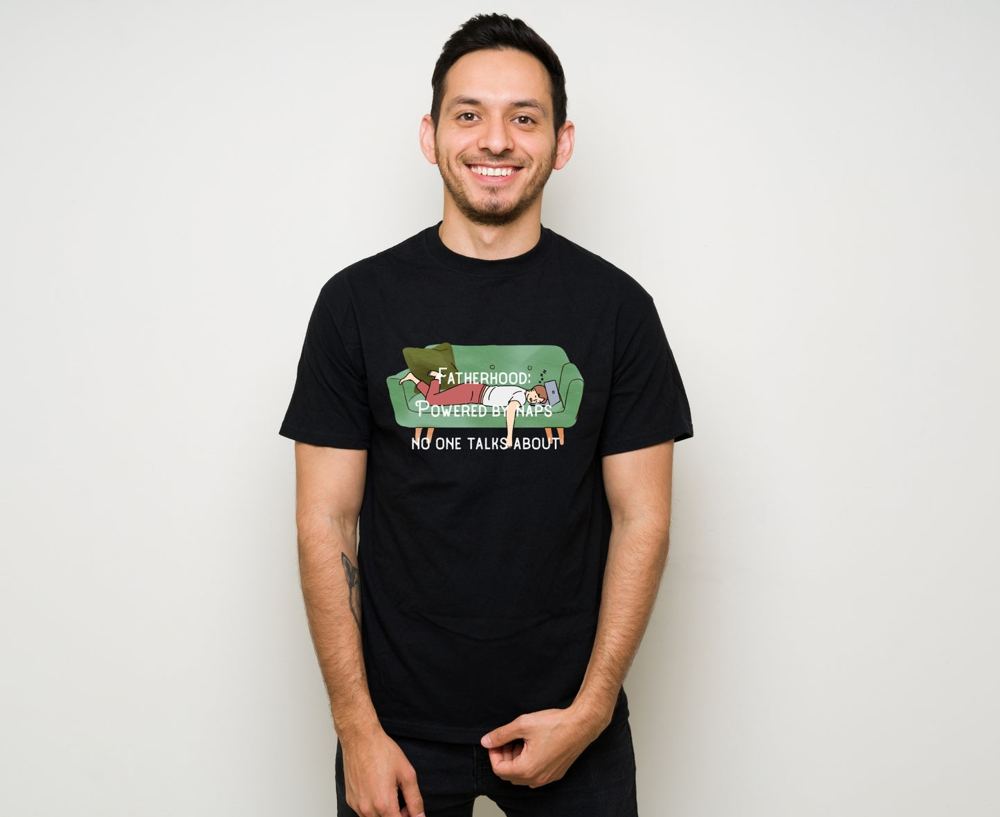 Funny Dad Moisture-Wicking T-Shirt – 'Fatherhood: Powered by Naps No One Talks About'" | Unisex Performance Tee