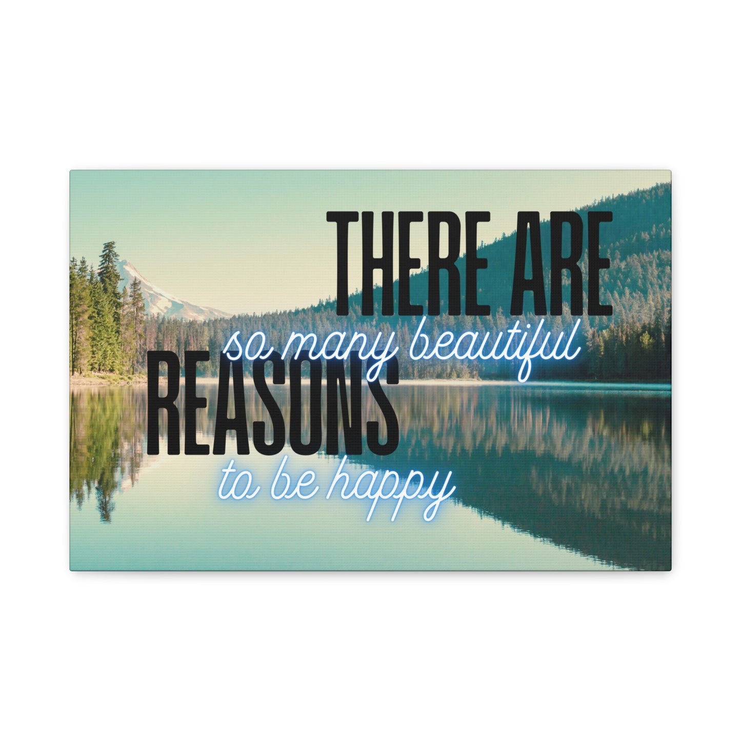 Positive Quote Wall Art – “There Are So Many Beautiful Reasons to Be Happy” – Uplifting Canvas Print for Living Room, Bedroom, or Office Decor