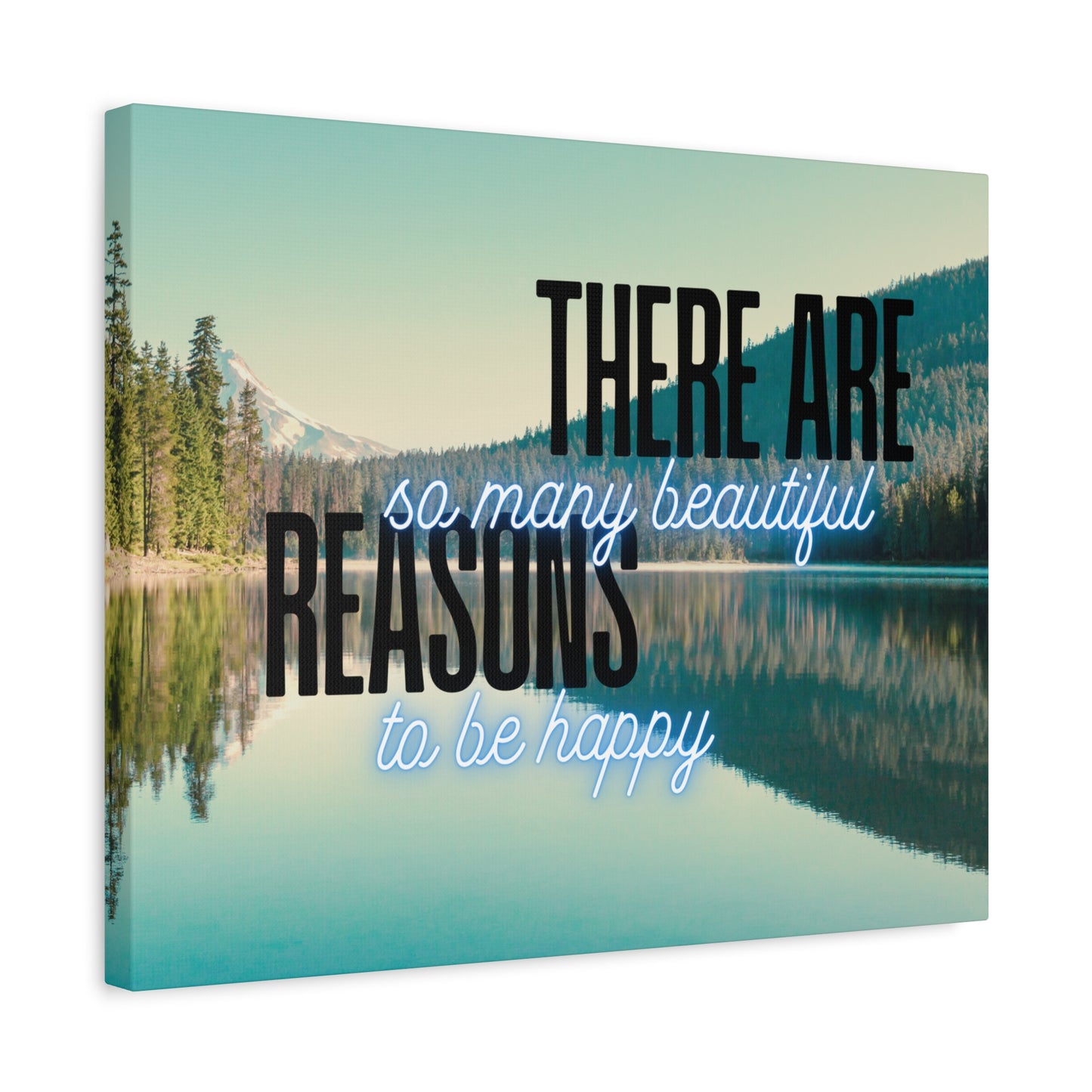 Positive Quote Wall Art – “There Are So Many Beautiful Reasons to Be Happy” – Uplifting Canvas Print for Living Room, Bedroom, or Office Decor