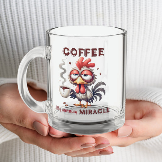 ☕ "My Morning Miracle" – Funny 10oz Glass Coffee Mug