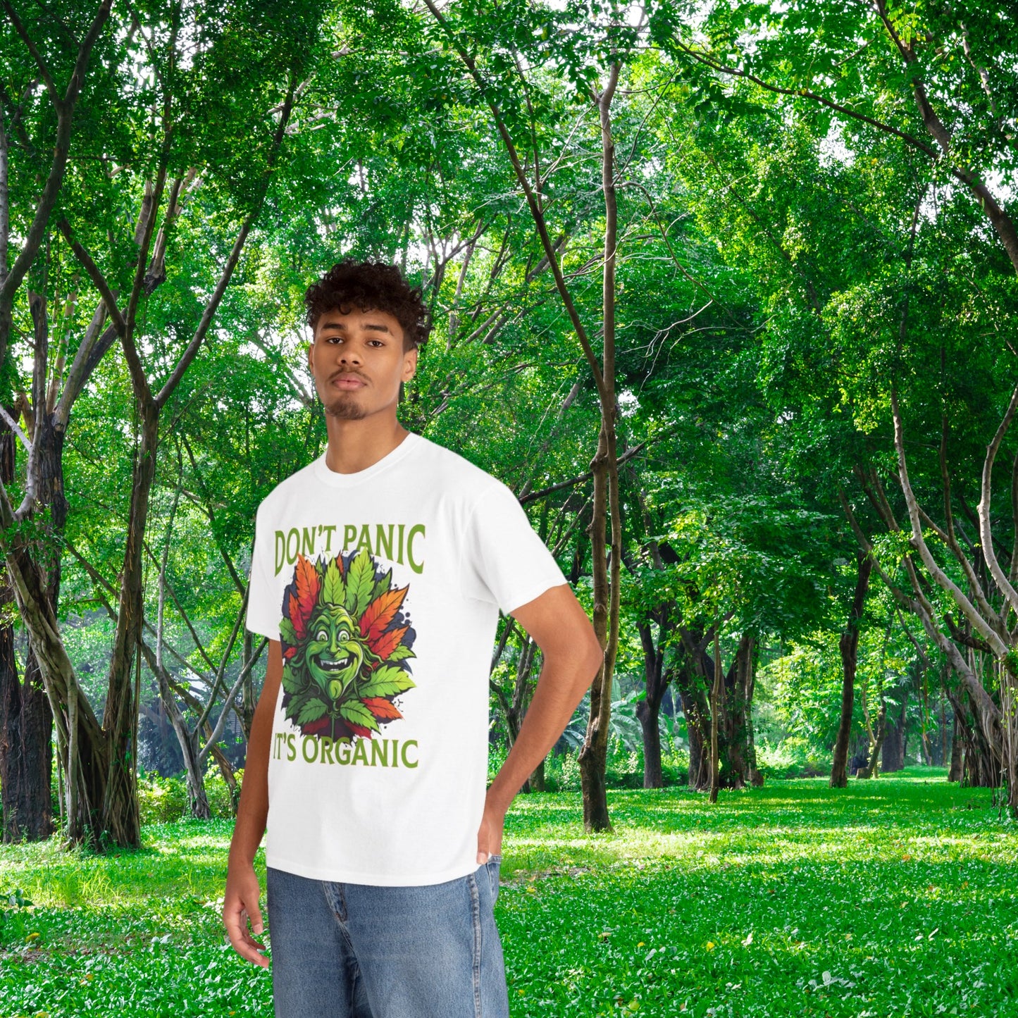 Don't Panic It's Organic Unisex Heavy Cotton Tee - Fun & Eco-Friendly Shirt