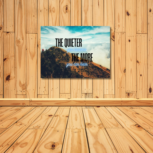 Mindfulness Wall Art – Inspirational Quote Print “The Quieter You Become, The More You Can Hear” – Zen Decor for Meditation, Office, or Yoga Room