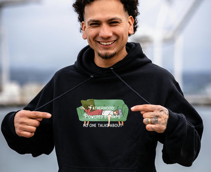 Champion Dad Hoodie – 'Fatherhood: Powered by Naps No One Talks About'" | Funny Father's Day Sweatshirt