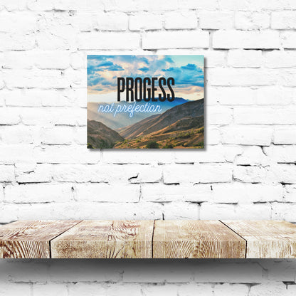 "Progress Not Perfection" – Motivational Wall Art Print – Inspirational Quote for Home, Office, or Studio Décor