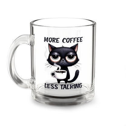 Funny Cat Glass Mug - 10oz, Perfect for Coffee Lovers