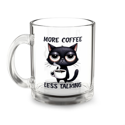 Funny Cat Glass Mug - 10oz, Perfect for Coffee Lovers