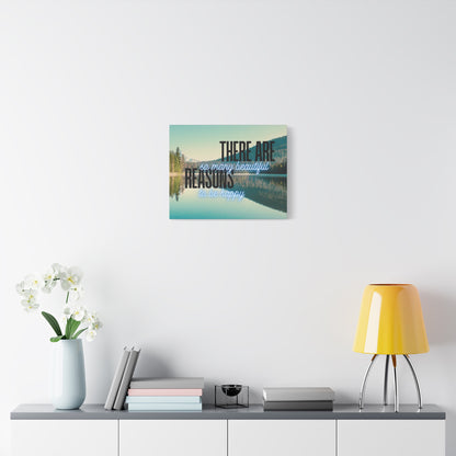 Positive Quote Wall Art – “There Are So Many Beautiful Reasons to Be Happy” – Uplifting Canvas Print for Living Room, Bedroom, or Office Decor