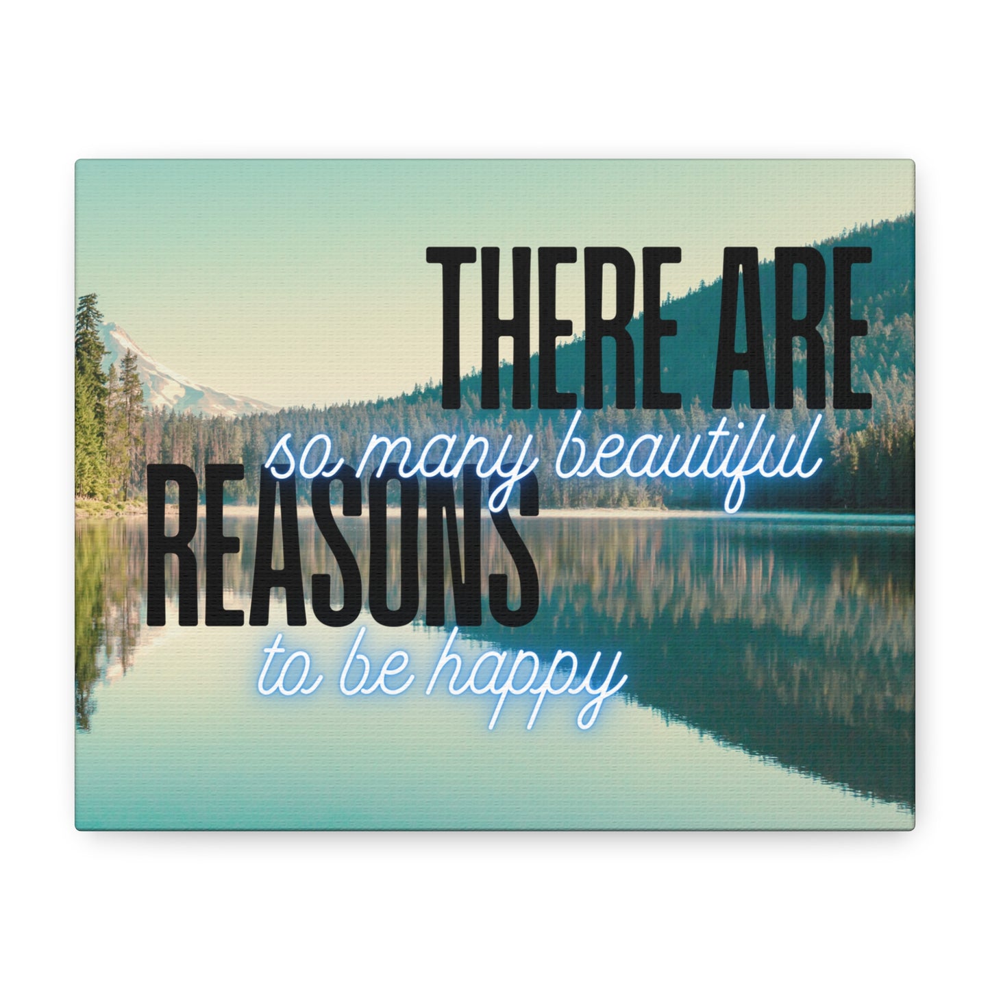 Positive Quote Wall Art – “There Are So Many Beautiful Reasons to Be Happy” – Uplifting Canvas Print for Living Room, Bedroom, or Office Decor