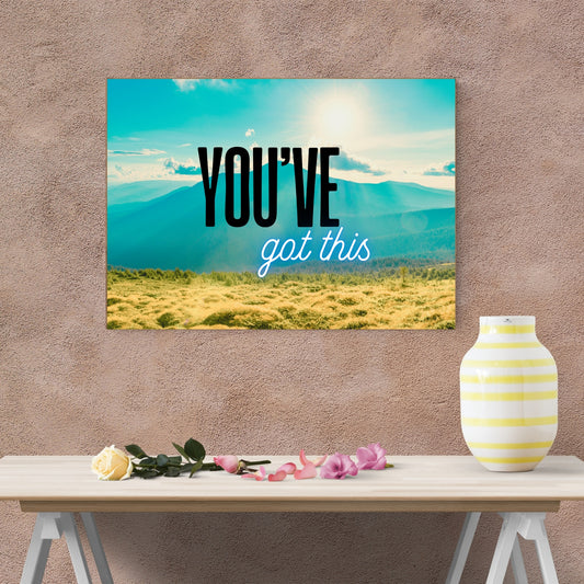 Inspirational Wall Art – Motivational Canvas Print with Quote 'You Got This' – Uplifting Decor for Home or Office