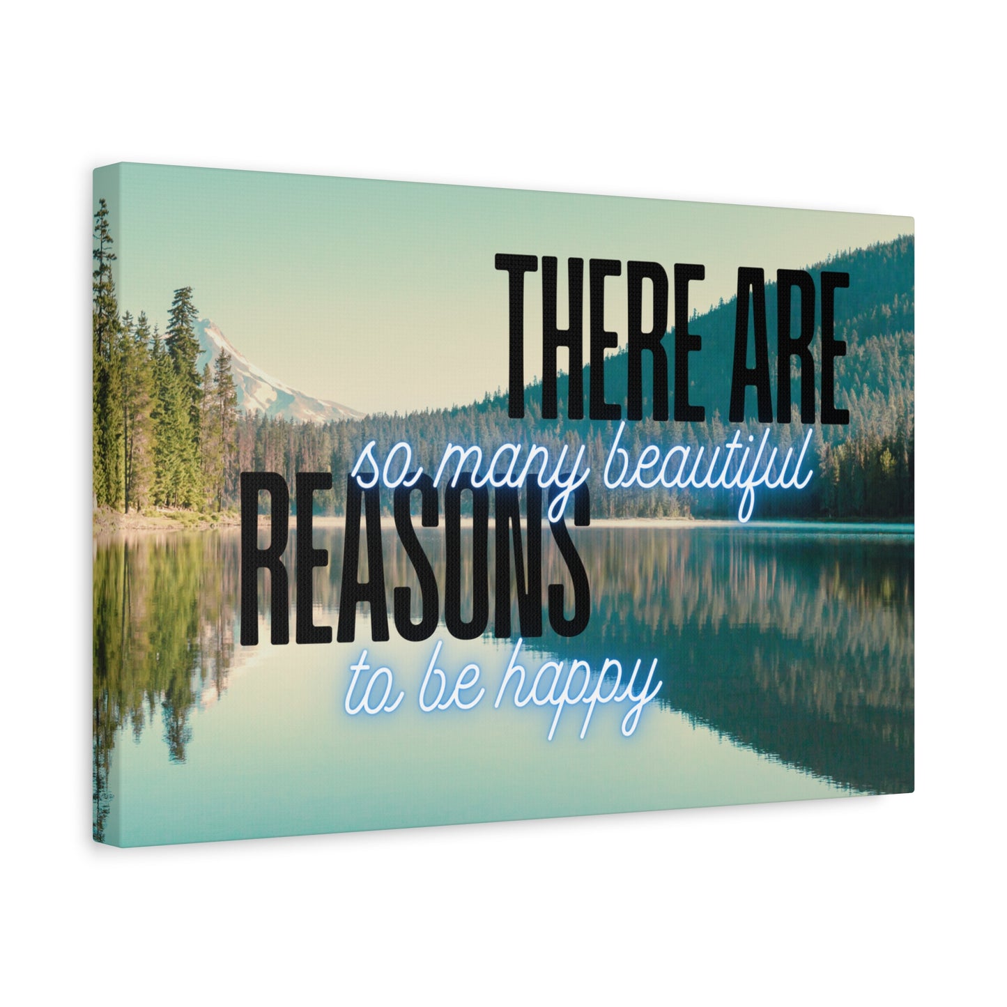 Positive Quote Wall Art – “There Are So Many Beautiful Reasons to Be Happy” – Uplifting Canvas Print for Living Room, Bedroom, or Office Decor