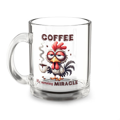 ☕ "My Morning Miracle" – Funny 10oz Glass Coffee Mug